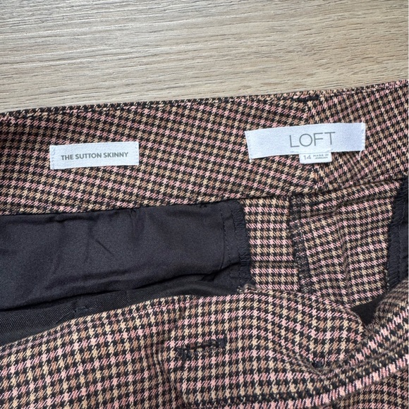LOFT Women’s Sutton Skinny Plaid High-Waisted Pants - Picture 3 of 5